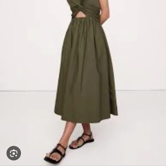 NWOT Banana Republic Cream Cut-Out Midi Dress Size S White - Picture 8 of 8